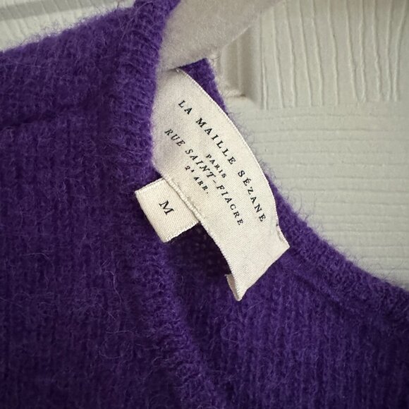 Sezane Gaspard Cardigan Purple Size M - Picture 3 of 8